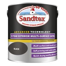 Sandtex - 10 Year Exterior Multi Surface Satin - Black - 2.5l