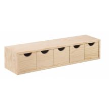 Cassettiera Legno 5 Cassetti In Pino Naturale Mobile Arredamento Cm 56x13x12