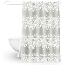 Rideau De Douche Séparateur Lumineux Grand Format - Imprimé Plage - Polyester Imperméable - Prêt À Poser