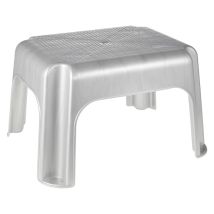 Okt Kids - Taburete Escalera, Calidad Y Seguridad, Plástico Resistente (pp), 36,5 X 30 X 24 Cm, Tim, Plateado - Plata Clara