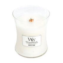 Woodwick Große Kerze, Weißes Teakholz, 609,5 G