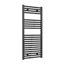 Reina - Diva Black Electric Towel Rail 1200mm High X 500mm Wide (+ Black On/off Touch Element)