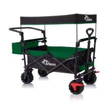 Samax - Faltbarer Bollerwagen Offroad Mit Dach - Schwarz / Grün