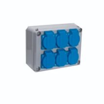 Caja combinada con 6 tomas Schuko Z 41.S6 – Protección IP54 – 190 x 140 x 70 mm
