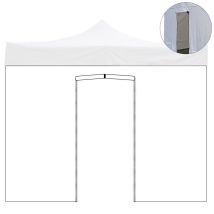 Divina Garden - Tela Lateral Impermeable 2x2m Blanca Con Puerta Enrollable Para Gazebo
