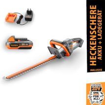 Fuxtec Cortasetos A Batería De 20v Fx-e1hs20 - Kit Incl. Batería Y Cargador - Longitud De Corte De 520mm Para Ramas De Hasta 15mm De Diámetro - Una 