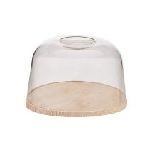 Quesera de Madera con Tapa de Metacrilato 22 cm – Ideal para Conservar Tartas, Quesos y Verduras – Fácil Limpieza
