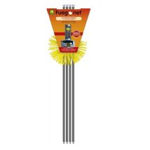 Fuego Net – Schornsteinreinigungsset – Nylon-Igel 200 mm, 4 Stangen 1400 mm, Stahl, Polypropylen