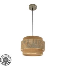 Abrila Akunadecor Samoa Ciondolo De 1 Luce Con Paralume Marrone