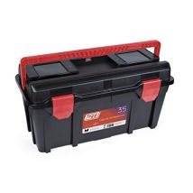 Outifrance Cassetta degli attrezzi in plastica – 580 x 285 x 290 mm – 2 vassoi e portaminuteria – Maniglia di sicurezza