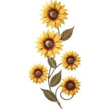 Decoración De Pared De Flores De Metal, Decoración De Pared De Jardín Exterior Con Girasoles, Para Uso Interior O Exterior, Hogar, Jardín, Patio, 