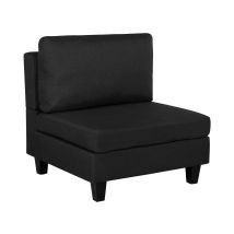 Beliani - Fabric 1-seat Section Armchair Seat Padded Black Fevik