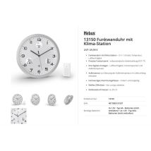 Mebus 13150 Radiocontrollato Orologio Radiocontrollato 30 Cm Alluminio