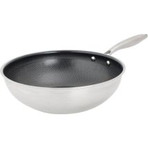 Wok - Gemütlich & Modern - Hexapro - Edelstahl - Ø24 Cm - Antihaftbeschichtet - Für Alle Herdarten Einschließlich Induktion