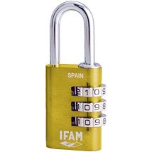 Ifam - Vorhängeschloss Col Combi30. Gelb. 30mm. Bogen Ø5mm. Mit Kombination.