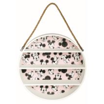Mensola da Muro Rotonda in Legno – 40 x 10,5 x 40 cm – Design Minnie – 3 Ripiani