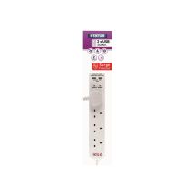 Status 4-gang Extension Lead 2m With Usb & Safety Indicators