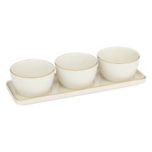 Set Aperitivo Arya 31 X 10,5 X 7 Cm, 4 Piezas En Cerámica Blanca