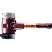 Halder Simplex Maza Rellena De Goma, Con Pie Integrado / Metal Blando, Con Carcasa De Hierro Maleable Y Mango De Madera De Alta Calidad - D=80 Mm - 