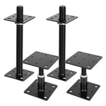 Randaco – Support De Poteau Réglable En Hauteur 30-250 Mm – Acier Noir Résistant À La Corrosion – Capacité De Charge 3000-4000 Kg – Lot De 2