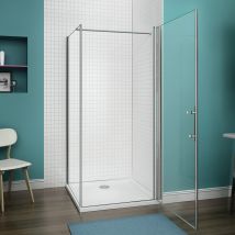 Duschparadies-de - 70-100cm H:197cm Drehtür Eckeinstieg Nischtür Duschabtrennung Duschkabine Nano Dusche Mit Duschwand(76-100cm)