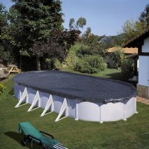 GRE – Copertura Invernale per Piscine Ovali – Polietilene Resistente ai Raggi UV – 730x375 cm, 640x390 cm