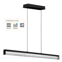 Eglo - Sospensione Moderna Cardito 1 Alluminio Nero 6 Luci Led 6w 3420lm