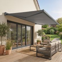 Store Banne Coffre Intégral Soa (manuelle - Gris Anthracite Ral 7016 - Gris Foncé 250g/m² - 3.00 X 2.00 M)