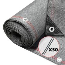 Rete Ombreggiante 1.5×10m, Telo Frangivista Recinzione Giardino Hdpe 230g/m², Grigio - Vounot