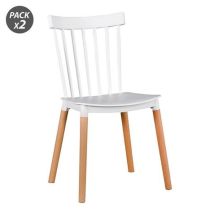 2er Set Esszimmerstühle – Massivholzbeine – 45x58x82cm – Tragfähigkeit 120kg – Farbe Weiß