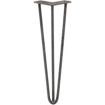 Legs - Set Di 4 Gambe Per Mobili Gamba Per Tavolo In Acciaio Gambe A Forcina Include Viti E Piedini Protezione Gratuiti (31-71cm) - 40.6cm - 3 Rebbi -