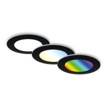 Di-ka Led Einbauleuchte Fungo Rgbw 3er Set Schwarz Ø 9,2 Cm 4,8 W Dimmbar Einbauleuchte