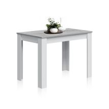 Habitdesign - Mesa Auxiliar Cloe Para Cocina O Salón En Color Blanco Artik Y Cemento Con Diseño Moderno 78x109x67 Cm