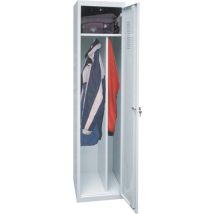 Armario metálico 1 puerta gris 180x40x50 cm – Pintura epoxi RAL 7035 – Ideal para talleres y oficinas