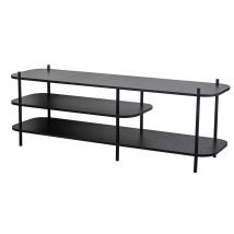 NORDLYS – Meuble TV en MDF et métal époxy noir – 140 x 40 x 49 cm – Rangement moderne et pratique