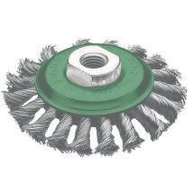 Brosse conique en fil d’acier inoxydable – Brosse pour meuleuse – Matières, Largeur, Matériau cible, Diamètre d'alésage, Type d'utilisation – LESSMANN