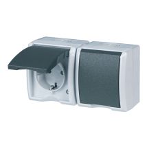 Presa doppia AquaForm Grigio chiaro 16A 250V IP44 – 3680W – 4008297102212