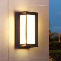 Galozzoit - Aplique De Pared Led Para Exterior De 18 W, Moderno, Resistente Al Agua Ip65, Iluminación Negra Para Porche (cubo, Luz Cálida)
