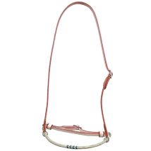 Cognac Marrone Chiaro Naturale - Capezzina Chiudi Bocca Western Pool's In Cuoio Con Lavorazione Rawhide