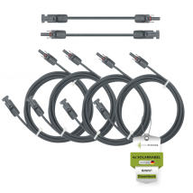 Solarkabel Doppelpack 4x Pv-kabel 6mm² H1z2z2-k Schwarz & Schwarz Mit Solarstecker 4 X 10m - 6mm²