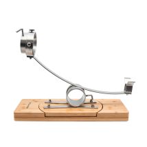 3 Claveles - Porta Prosciutto Girevole A 360o Con Testa Girevole A 3 Angoli, Base Girevole Di Legno E Hardware Di Metallo