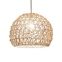 Lámpara Colgante De Araña De 25 Cm Lámpara Colgante Retro De Estilo Rural Pantalla De Bambú De Mimbre Tejida A Mano Sala De Estar Dormitorio Altura 