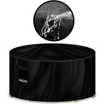 Futura Direct - Futura Garden Furniture Covers Waterproof Round 190x80cm Extra Heavy Duty Pvc Lined Air Vents Uv Protection Rip Resistant - Black