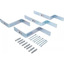 Juego de ganchos de pared para carpas – 4 piezas – Capacidad de carga 30 kg – Acero – Acabado galvanizado