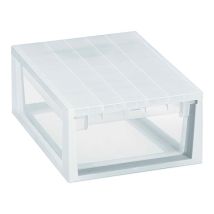 JOBGAR Frottee-Lichtkasten 12L – 30 x 39 x 16 cm – Transparente Aufbewahrungsbox – Leicht, Stapelbar, Widerstandsfähig