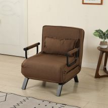 Westwood Sofa Bed 4-in-1 Convertible Recliner Chair Sleeper Lounger Folding Guest Bed 6-position Fsb14 Coffee