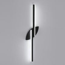 Goeco Applique Murale Led Style Nordique En Acrylique, Noir, 72x20 Cm, 14w, Lumière Jour 6500k, 220v, Pour Salon, Couloir, Bureau