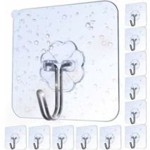 Lot De 20 Crochets Adhésifs Transparents Pour Essuie-tout, Crochets Adhésifs Pour Mur Et Porte De Cuisine, Charge Maximale 8 Kg