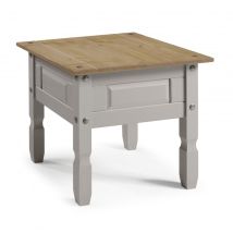 Mercers Furniture – Corona Grey Wax Lamp Table – 53 cm Height – 58 cm Width – 58 cm Depth – Rustic Mexican Style