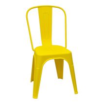 Chaise Mod. Urbaine Industrielle En Polypropylène Jaune Pizzeria Bar Restaurant